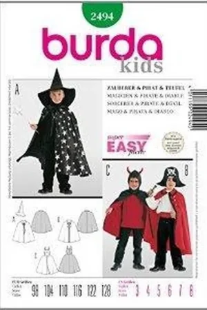 Burda Kids Style, naaipatroon Piraat, duivel en tovenaar. – 2494 Gratis Verzending