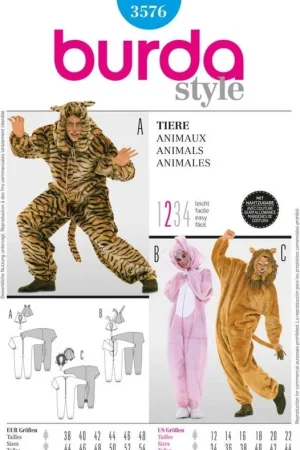 Bestseller Burda Style, naaipatroon dierenoverall. – 3576