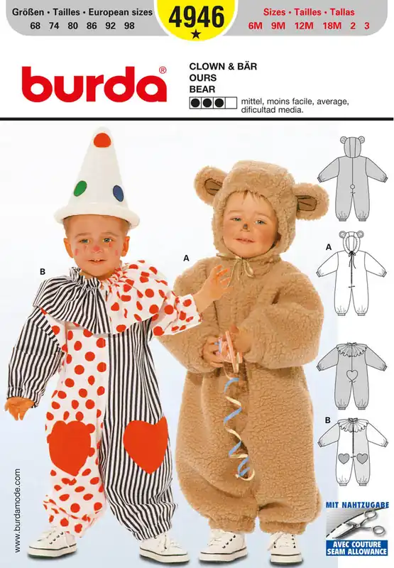 Burda Kids Style, naaipatroon clown & beer. – 4946 Goedkoop