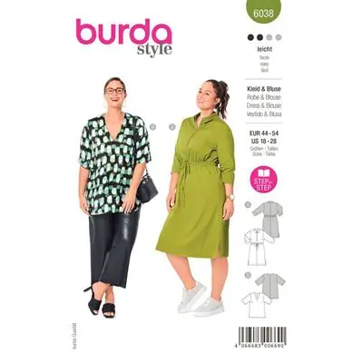 Beperkt Aanbod Burda Style, naaipatroon jurk en top. – 6038
