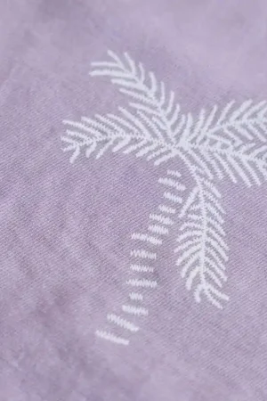 Viscose linnen mix palmbomen lila Aanbieding