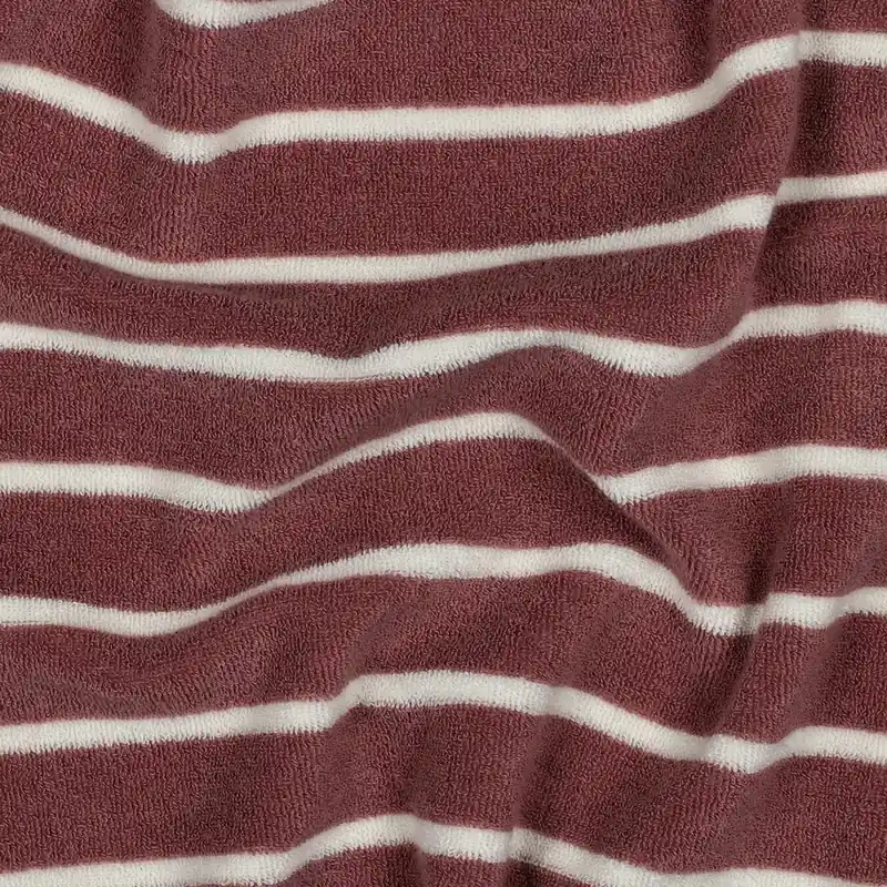 Badstof yarn dyed strepen mauve\\/ecru Dagaanbieding