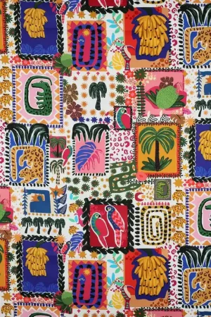 Aanbieding Katoen satijn digitaal zomer patchwork