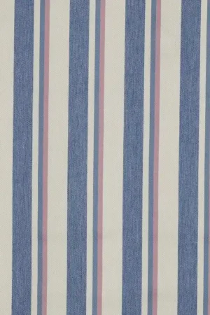 Koop Vandaag Denim yarn dyed strepen roze