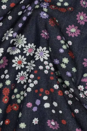 Finale Uitverkoop Denim bloemen jeansblauw