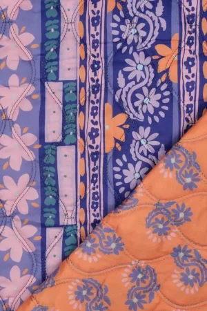 Alleen Vandaag Stepped voile katoen bloemen paars