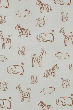 Tijdelijk Beschikbaar Hydrofiel safari dieren offwhite