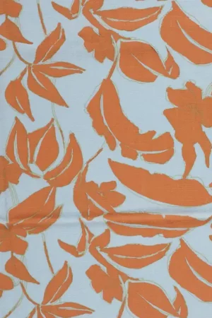 Viscose linnen bloemen lichtblauw Must-Have