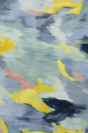 Viscose linnen abstract lichtblauw Meest Verkocht