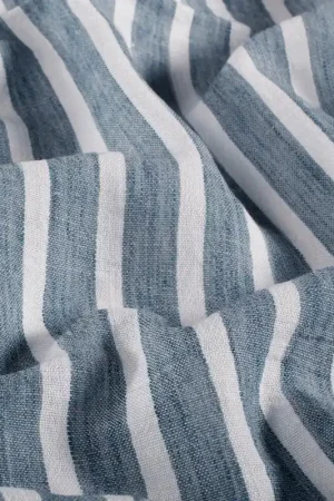 Voordeelprijs Geweven polyester strepen indigo