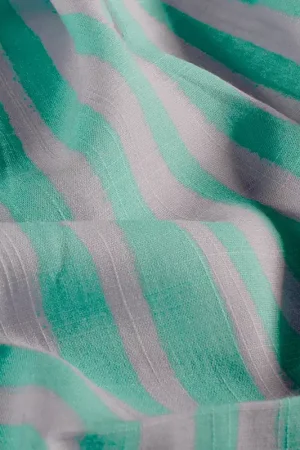 Alleen Vandaag Katoen viscose slub strepen mint\\/grijs