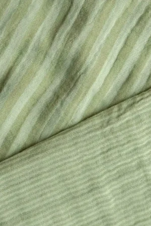 Aanbieding Hydrofiel yarn dyed strepen lichtgroen\\/amandel