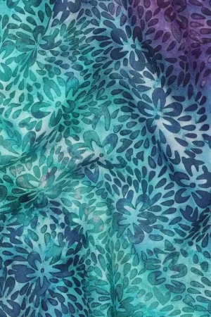 Viscose batik turquoise Meest Verkocht