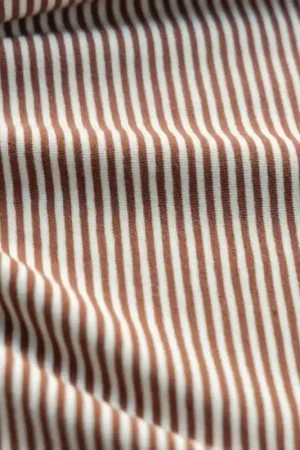 Actieprijs Jersey yarn dyed strepen roest\\/offwhite