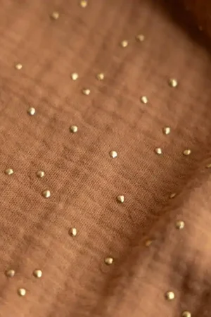 Weekendaanbieding Hydrofiel gouden studs caramel