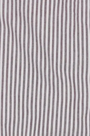 Yarn dyed poplin strepen 3mm aubergine Beste Prijs