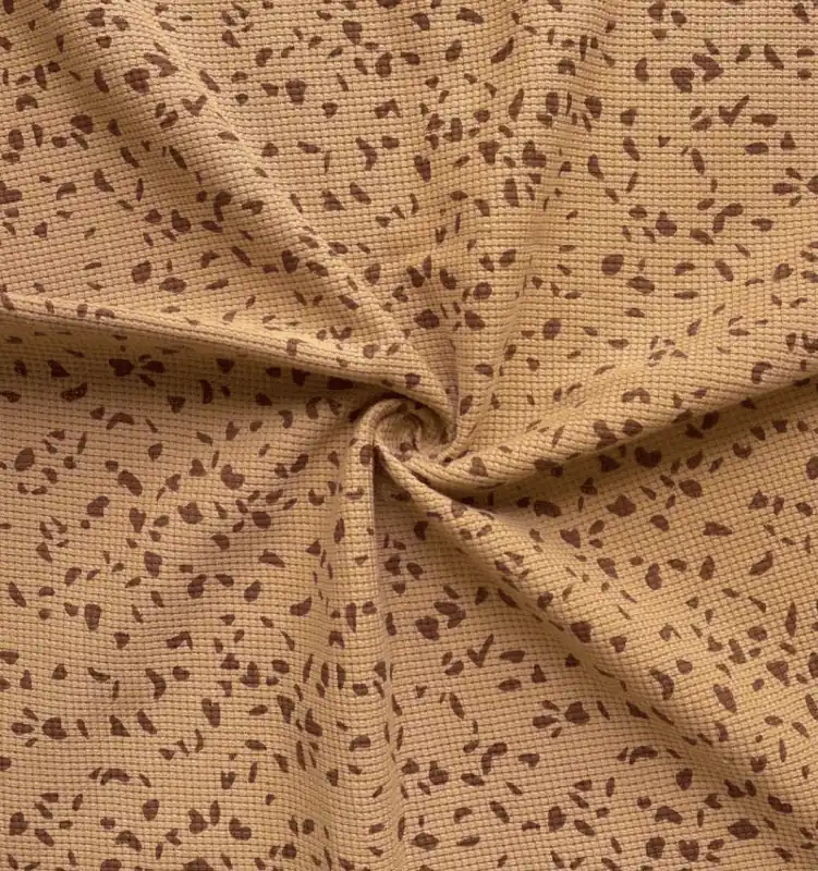 Wafel knit jersey granito brown sugar Korting