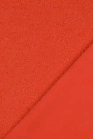 Teddy fleece double sided tangerine Uitverkoop