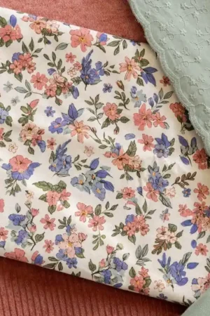 Veilige Betaling Katoen bloemen ecru\\/roze