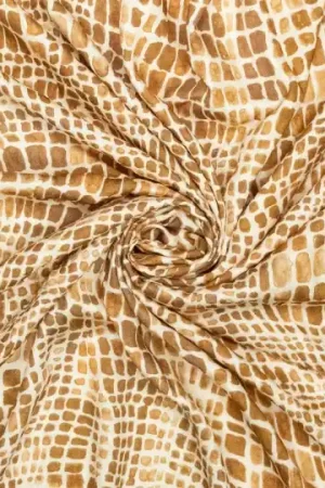 Veilige Betaling Viscose jacquard slangenprint bruin