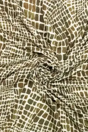 Viscose jacquard slangenprint groen Dagaanbieding