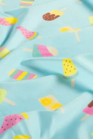 Actieprijs Swimwear lycra recycled jersey UPF50ijsjes aqua