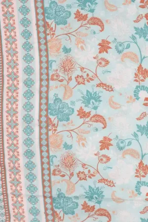 Aanbieding Viscose voile paisley rand