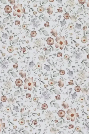 Weekendaanbieding Jersey digitaal vintage bloemen offwhite