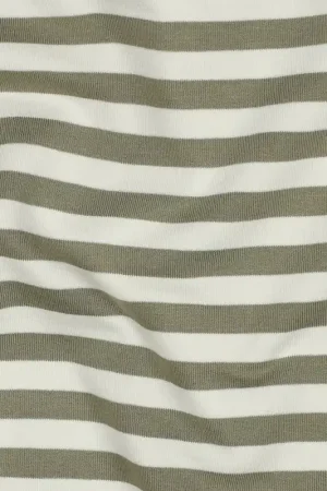 Beperkt Aanbod French terry yarn dyed strepen mosgroen