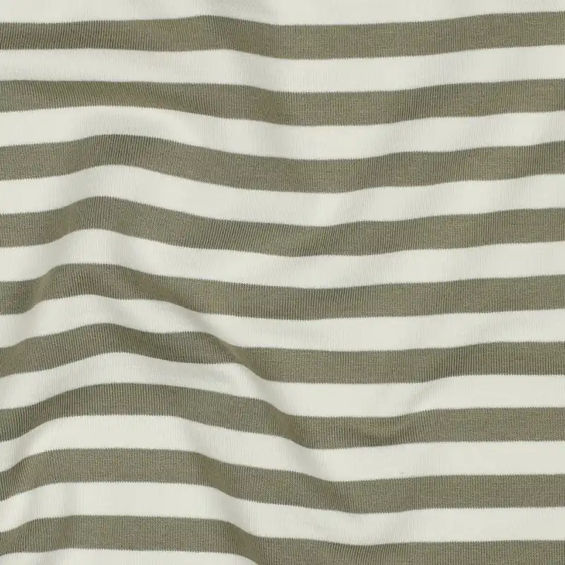 Beperkt Aanbod French terry yarn dyed strepen mosgroen