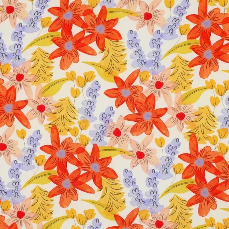 Veilige Betaling Viscose radiance digitaal bloemen multicolor