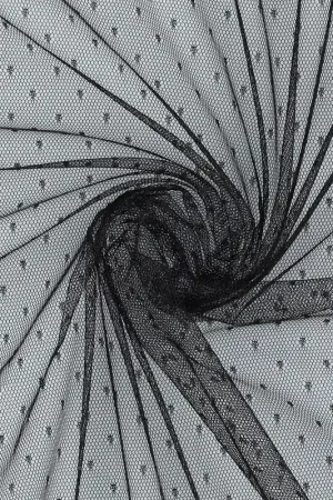 Voordeelprijs Fijne tule stippen zwart