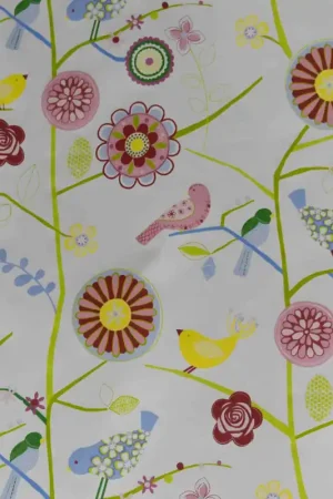 Weekendaanbieding PT katoen vogels\\/bloemen