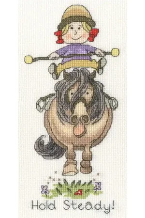 Merkproduct Borduurpakket Thelwell - Hold Steady! - Bothy Threads