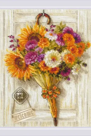 Flitsaanbieding Borduurpakket Autumn Umbrella - RIOLIS