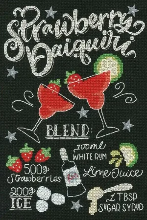 Voordeelprijs Borduurpakket Letters By Julia - Strawberry Daiquiri - Bothy Threads