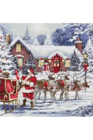 Borduurpakket Santa’s Visit - Luca-S Uitverkoop