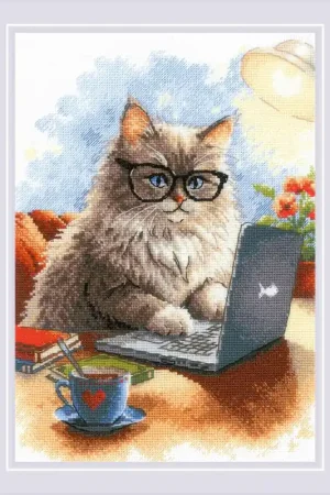 Borduurpakket Writer of Meowmoirs - RIOLIS Direct Beschikbaar