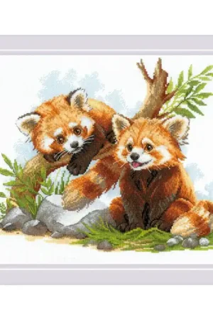 Borduurpakket Red Panda Cubs - RIOLIS Bestel Nu