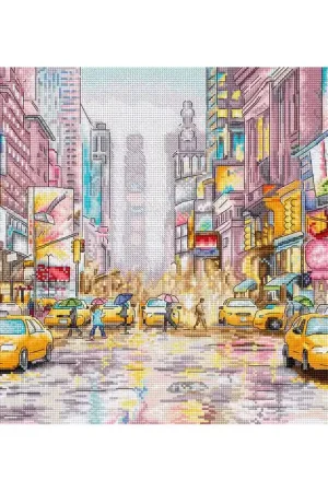 Actieprijs Borduurpakket New York Times Square - Leti Stitch