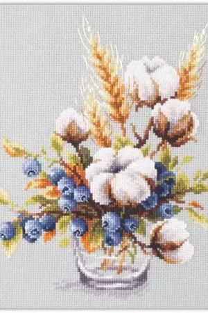 Borduurpakket Blooming Cotton and Blueberry - Magic Needle Gereduceerde Prijs