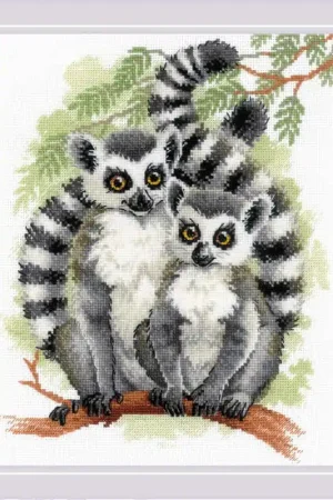 Dagaanbieding Borduurpakket Lemurs - RIOLIS