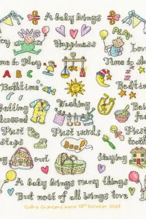 Nieuw Borduurpakket Amanda Loverseed - A Baby Brings - Bothy Threads