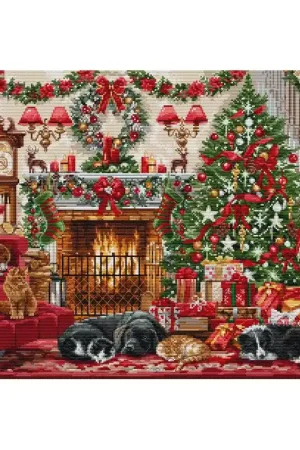 Borduurpakket Cosy Fireplace - Luca-S Op = Op