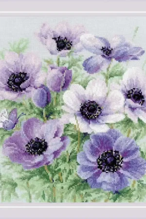 Fabrieksprijs Borduurpakket Purple Anemones - RIOLIS