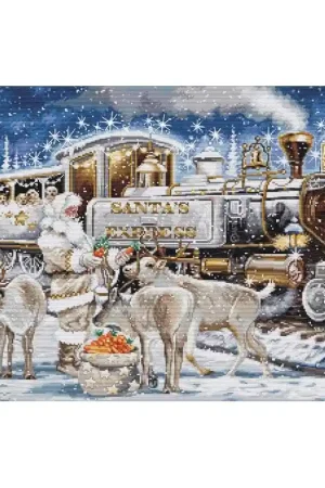 Borduurpakket Santa’s Express White - Luca-S Meest Verkocht