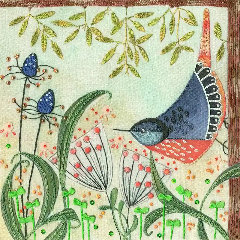 Vrij borduren pakket Linda Hoskin - Flights Of Fancy - Nuthatch - Bothy Threads Gecertificeerd