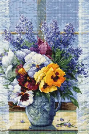 Borduurpakket Bouquet with Pansies - Luca-S Hete Deal