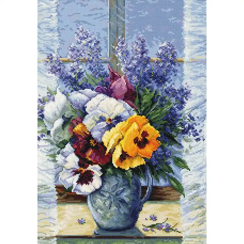 Borduurpakket Bouquet with Pansies - Luca-S Hete Deal
