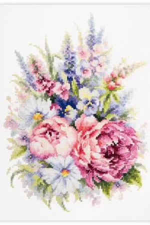 Borduurpakket Bouquet with Peonies - Magic Needle Nieuw